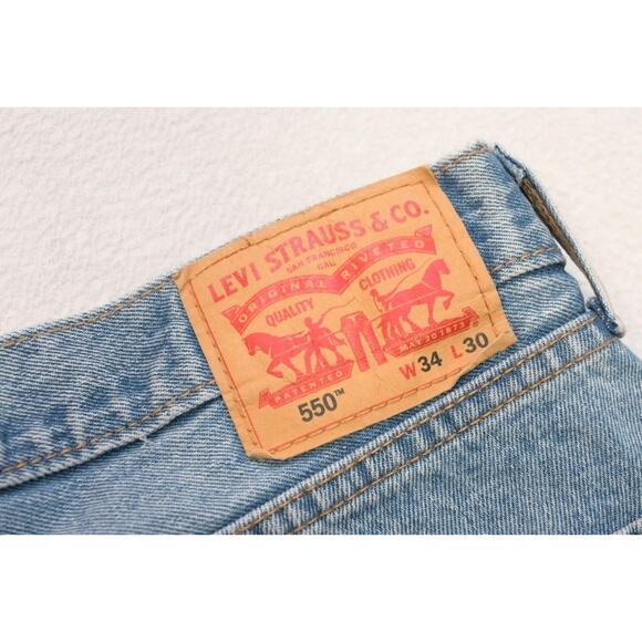 Levi's 550 Relaxed Fit Straight Blue Denim Jeans Rugged Mens Sz 34 x 30 New - Picture 10 of 10